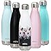 MIRA 17 oz Vacuum Insulated Travel Water Bottle | Leak-proof Double Walled Stainless Steel Cola Shape Sports Water Bottle | No Sweating, Keeps Your Drink Hot & Cold | Peonies