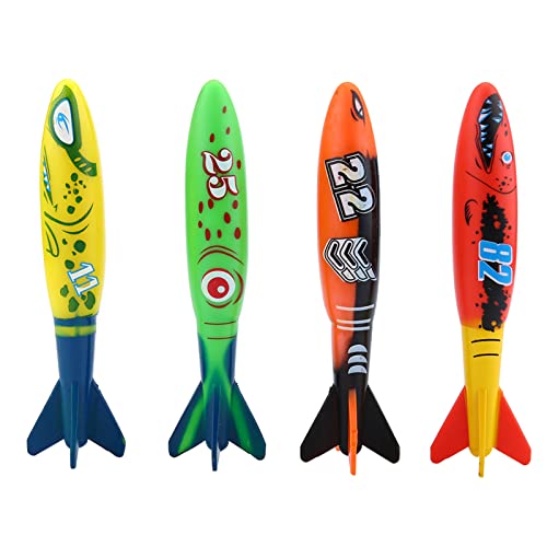 Srliya 4PCS Swimmingpool -Spielzeug Minenform -Tauchspielzeug Unterwasserspaß aus Hochwertigem Material, Ideal für Kinderpraxis, Packung mit 4 Leuchtenden Farben, Empfohlen für älter