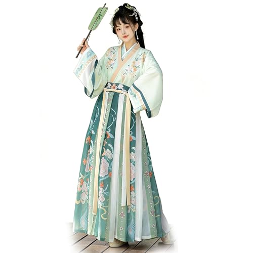 Robe de danse verte costume chinois fluide femme S