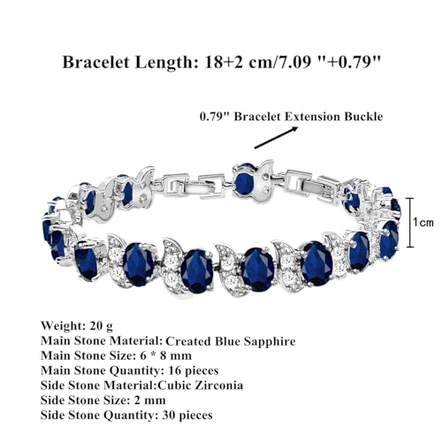 Image of LMXXVJ Fashion Tennis Bracelet Created Emerald White Gold Plated Charm Bracelet Gifts Jewelry for Women