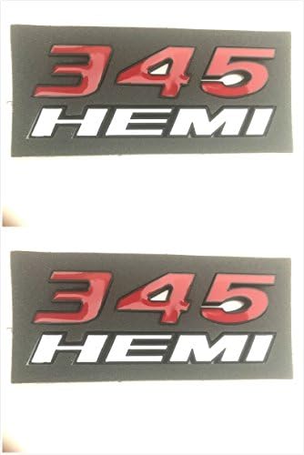 Armertek D-345HW 2X 345 HEMI Emblems Badge Decal 3D for Dodge Challenger Chrysle 300C SRT (White)