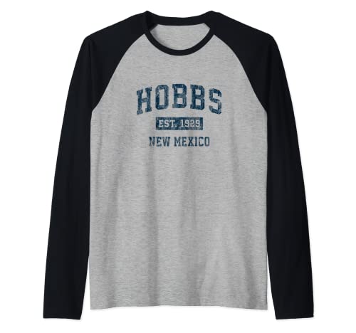 Hobbs New Mexico NM Vintage Sports Design Marineblau Raglan