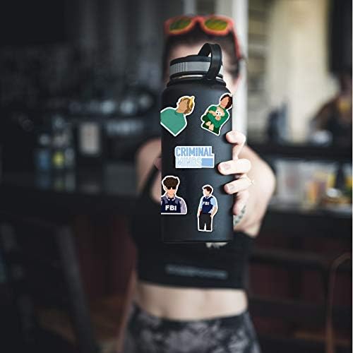 Criminal Minds Stickers for Laptop(50 PCS),Gift for Children Teens Adults Girl Boys,Classic TV Series Stickers for Water Bottle,Waterproof Vinyl Stickers for Dairy,Scrapbook,Skateboard