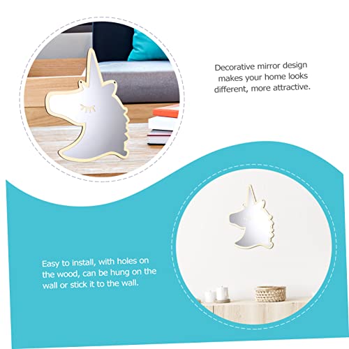 Homoyoyo 1Pc Unicorn Mirror Wall Mounted Makeup Mirror With Lights Mirror Handheld Vanity Mirror With Lights For Kids 3D Mirror Wall Stickers Hanging Unfinished Mirror Wood Acrylic Mirror #TOP5