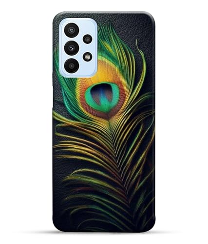 Image of Peacock Feather Mor Pankh Printed Hard Back Case Cover Compatible for Samsung Galaxy A23 LTE | A23 5G | Samsung A23 5G (Multicolor) - D1671