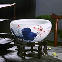 陶器　花鉢　金魚鉢　アンティーク Amazon.co.jp: 植木鉢穴なし 金魚鉢 アンティーク調 陶器鉢 軽い