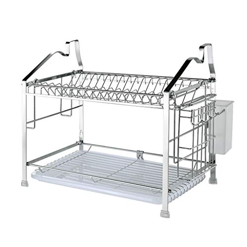 Séchoir À Vaisselle À 2 Niveaux En Acier Inoxydable Accueil Rangement De Cuisine Organisation Support De Séchage Pour Égouttoir Cover