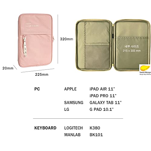 IC COTTONY Ipad Pouch 11 inch / 6 COLORS - タブレットケース ipad ポーチ アイパッドケース ipadケース (Cotton Blue)