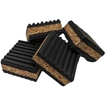 COREX 2"x2" PROFESSIONAL GRADE Cork and Ribbed Neoprene Vibration Pad 4 Pack