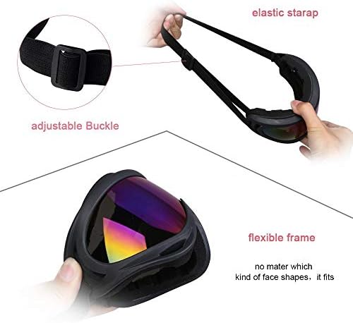 Vicloon Unisex gogle śnieżne, wiatroszczelne, 100% ochrona przed promieniowaniem UV, jazda na rowerze, motocykl, skuter śnieżny, gogle narciarskie, sporty na świeżym powietrzu, okulary narciarskie