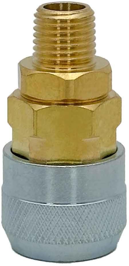 High Performance Air Hose Fittings, Automatic Quick Coupler, ARO 210, A Type, 1/4"" Coupler x 1/4"" Male Thread NPT (5pcs)