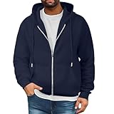 Lavage en machine Générique sweat a capuche zippé homme veste vetement sportswear hoodie homme Bleu M