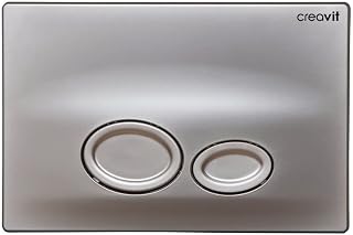 Creavit Dop WC Drückerplatte, Betätigungsplatte für 2-Mengen-Spülung, Doppelspülung für Unterputz Spülkasten, WC Taste, Ersatz für Vorwandelement, Toiletten-Spülung, Chrom