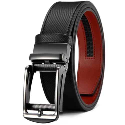 Men's Genuine Luxury Leather Belt With Automatic Metal Buckle