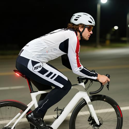 sponeed Men's Suit for Cycling Long Sleeve Jacket Road Bike Clothing Biking Clothes Outfit US XXL White
