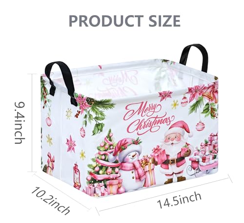 Image of Christmas Basket Box Hamper Storage Basket Collapsible Organizer Bin Gift Shelf Baskets for Home and Kitchen Storage