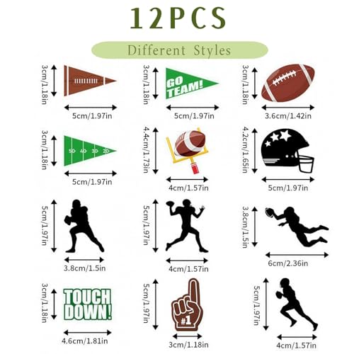 25 Pcs Football Party Decorations: 24 Pcs Football Cupcake Toppers | 1 Pcs Happy Birthday Cake Topper, Touchdown Cake Toppers, Football Party Supplies for Birthday Football Game Day — view 6