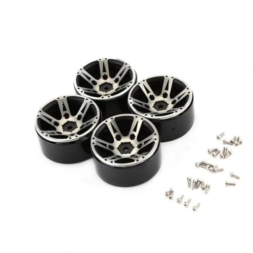 RCzC[nu For Traxxas For TRX-4 For Axial For SCX10 III For Tamiya CC01 D90 1/10 4PCS  1.9C` r[hbNzC[ RCJ[p[c(Silver)