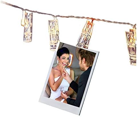 Romandle String Lights with Clips – 30 Hanging Warm White LED Lights - Battery Operated String Light – Decorative for Artwork or Photos – Show Off Your Adventures