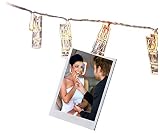 Romandle String Lights with Clips – 30 Hanging Warm White LED Lights - Battery Operated String Light