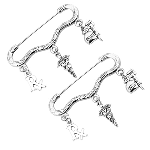 VALICLUD 2 Piezas Broche De Insignias De Broches De Medico Broches De Farmacéutico Silver