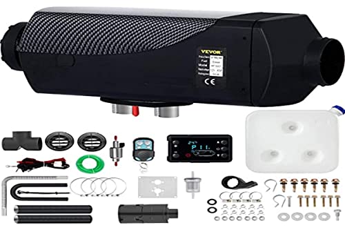 FlowerW Calefacción digital de 5 kW, termostato diésel, calefacción eléctrica de 12 V, calefacción de gas para caravanas y autobuses, Negro Cover