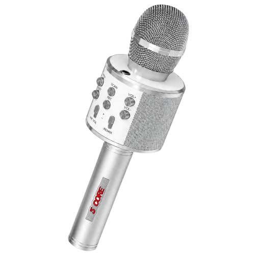 5 CORE Microphone Wireless Karaoke Mic with Speaker 3 in 1 Portable Bluetooth Microfono Inalambrico System w Recording USB Aux for Gift Home Party Birthday Support All Smartphones