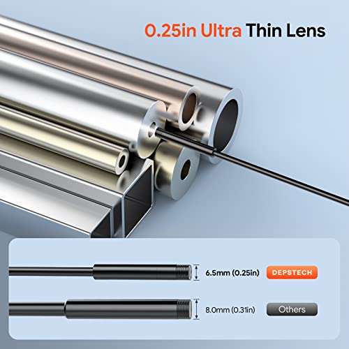 Depstech 5" Ips Screen Industrial Borescope, 0.25In Probe Endoscope Camera With Lights,1080P Inspection Camera With 16.5Ft Flexible Snake Cable, Ip67 Waterproof Sewer Camera, Drain Pipe Scope Camera #TOP2