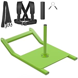 Kipika Weight Sled, Workout Sled, Fitness Strength Training Sled, Speed Training Sled for Athletic Exercise, Speed Improvement, Easily Through Obstacles, Suitable for 1″&2″ Weight Plate, Green