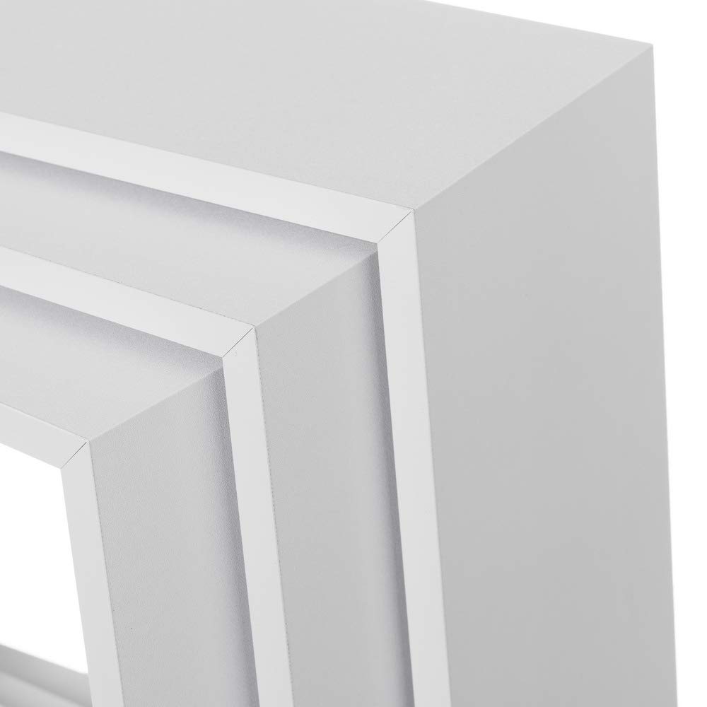 LOLAhome Set de 3 Estantes Cubo Grandes de Madera MDF Blancos/Capacidad 5 kg / 2 Tamaños Disponibles/Incluye herrajes de Pared/Estantes Flotantes con 3 Medidas 30, 27 y 24 cm