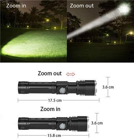 Rechargeable Flashlight, Magnetic Flashlight Built-In Power Bank, Super Bright COB Work Light T6 LED Torch, Zoomable, Water Resistant, 6 Modes for Camping Hiking Emergency