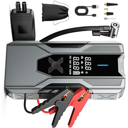 FNITAER 4000A autobatterie ladegerät, Booster Auto starthilfe, Jump Starter Auto mit Kompressor 150PS Starthilfe Powerbank für pkw