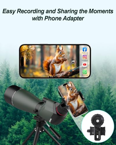 opaita 25-75X80 Spotting Scope for Shooting Hunting - Spotter Scopes with Tripod Phone Adapter Waterproof HD Scope for Target Shooting Bird Watching