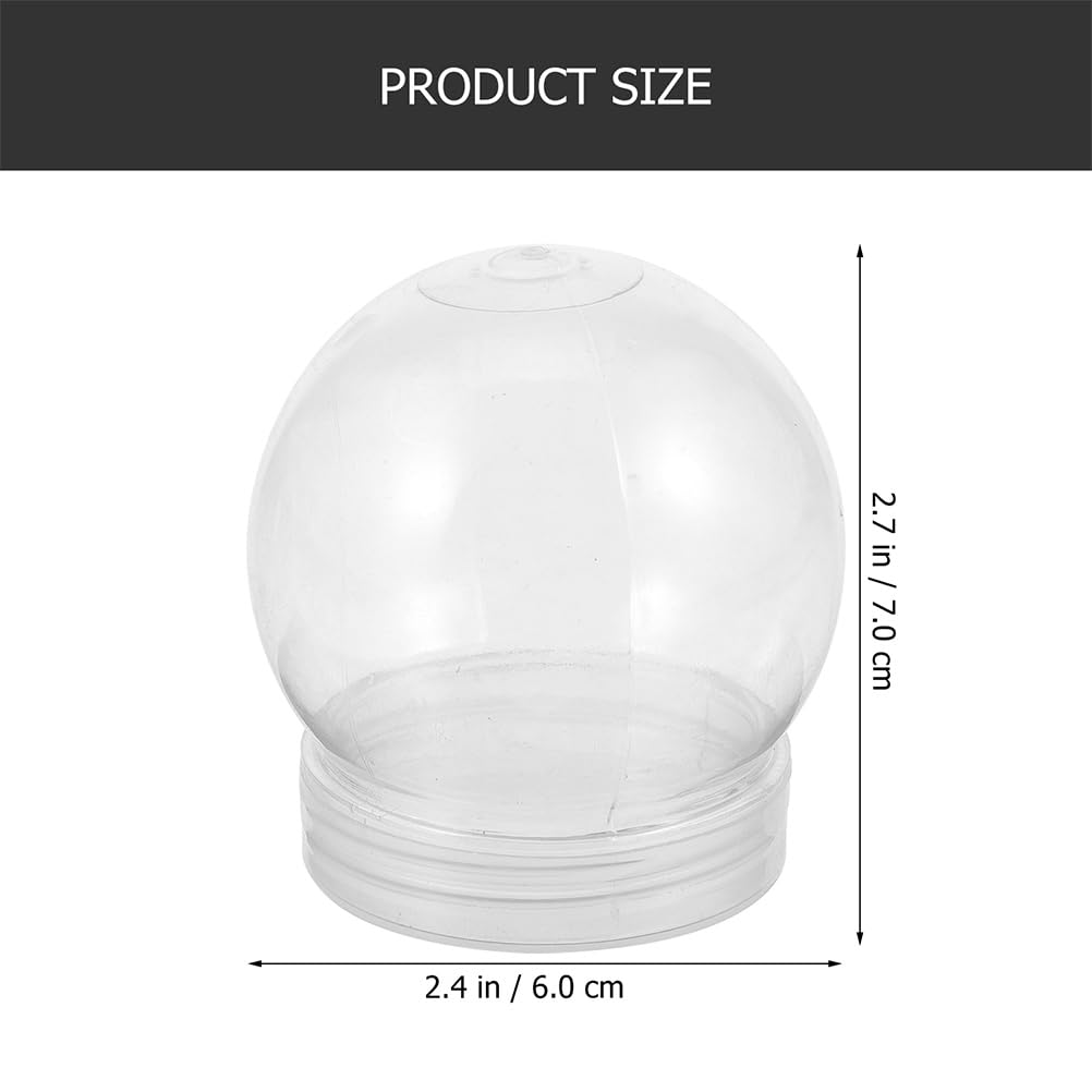 HOMSFOU DIY Schneekugel Zubehör Transparent Kunststoff 3.6 Zoll Runde Bastelsets Für Weihnachtsdeko Und Heimwerker Projekte