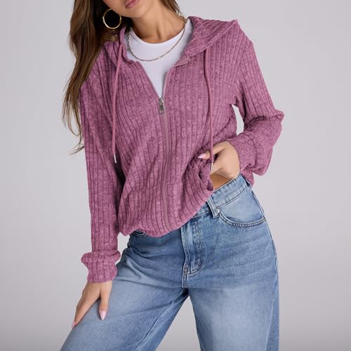 Image of Witsmile Zip Up Hoodie Women Oversized Sweatshirt Long Sleeve 2026 Fall Outfit Lightweight Jackets Workout Clothes