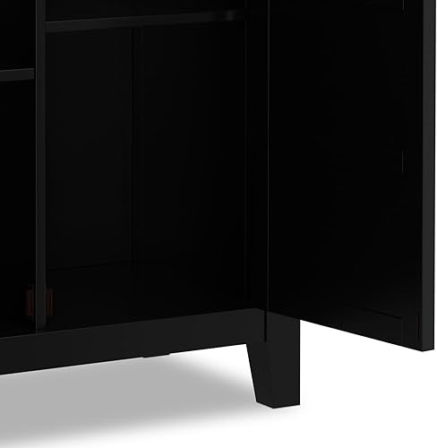 Miniatura 9 de SIMPLIHOME Burlington Armario de almacenamiento bajo tradicional de madera maciza de 30 pulgadas de ancho en negro para sala de estar, entrada y