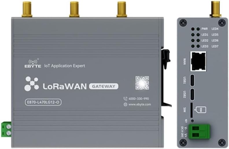 470/868/915M SX1302 LoraWan WIF Wireless Gateway Open Source E870-O Half Duplex Build-in NS Node RED PA+LNA Industrial Grade 915M