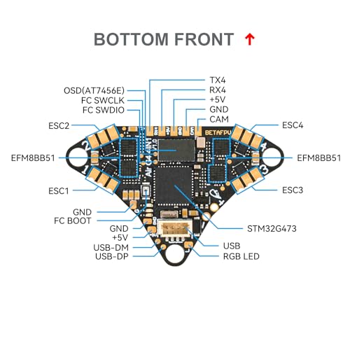 BETAFPV G473 4IN1 bezszczotkowy kontroler lotu Air Lightweight 1S AIO FC z 16MB BlackBox BB51 Bluejay 96K ESC OSD Chip SPI Connection External UART Port dla 1S FPV Whoop Dron Quad jak Air65/Air75