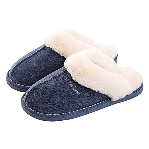 Zapatillas de Estar por Hombre/Mujer Fluff Pantuflas casa Invierno Antideslizantes Cálido Slippers Confortables Zapatos Interior/al Aire Libre