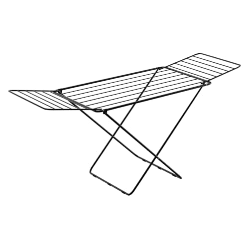 Image of Kuber Industries Extra Strong 5.8 Kg Foldable Metal Clothes Drying Stand for Indoor & Outdoor | Laundry Rack, Clothes Dryer Stand for Adult & Kid Cloth | Black