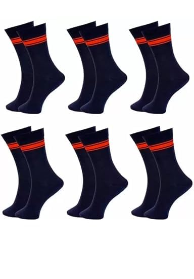 Lepax KV School (kendriya vidhyalaya) Lycra Cotton Uniform Socks for Boys & Girls (Navy Blue with Red stripes) Cotton Socks Unisex (Pack of 2)-image-20