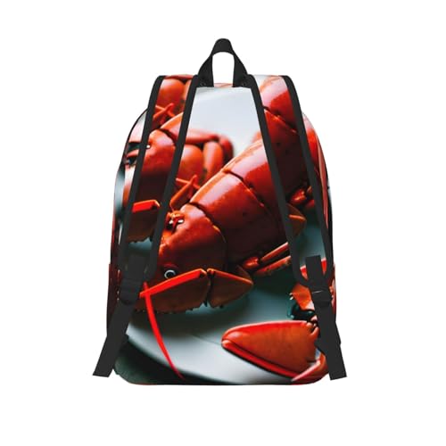 Sac à dos noir imprimé homard pour ordinateur et week-end - 3