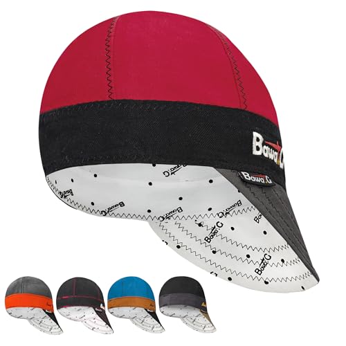 Image of Welding Cap Premium Duck 100% Cotton Lightweight & Breathable Welding Cap for Men Perfect for Welders and Outdoor Work (US, Numeric, 7 1/8, Red)