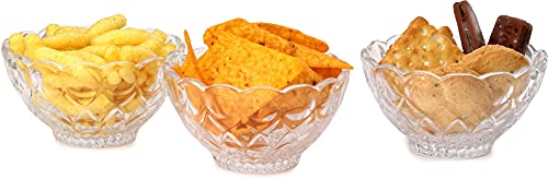 Image of Somil Multi-Purpose Tableware Snack /Veritable Serving Bowl Set of 3, Glass, Clear, Round (Bowlt-F3.A)