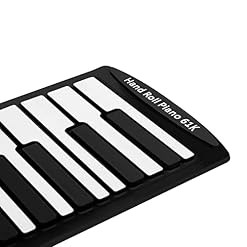 Clavier enroulable 61 touches pour débutants Hifi stéréo, piano électronique avec pédale noir et blanc – Image 2
