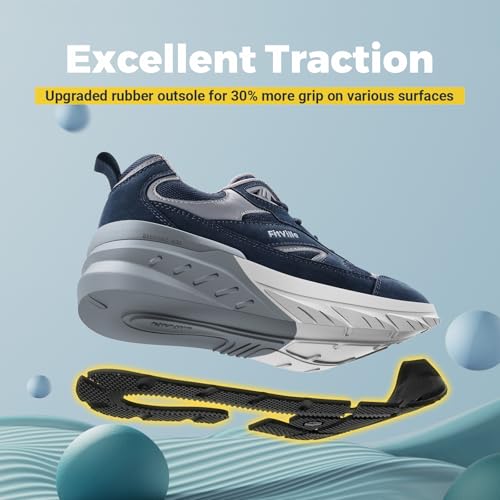 FitVille Wide Walking Shoes for Men Extra Wide Width Sneakers with Arch Support for Flat Feet Heel Pain Relief Plantar Fasciitis - Rebound NEO V1 - Image 5