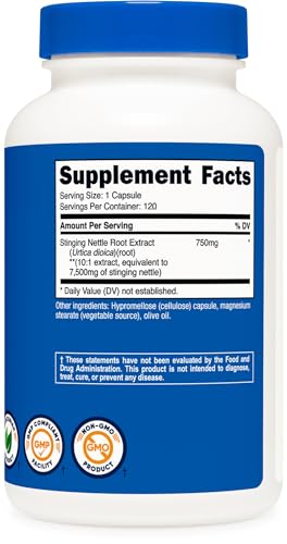 image for Nutricost Stinging Nettle Root Extract 7500mg, 120 Capsules - Vegetari