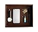 HofferRuffer Vanity Tray, Desktop Storage Organizer, Catchall Tray, Valet Tray, Nightstand or Dresser Organizer, Brown PU Leather, 10.2 x 8.4 x 1.8 inches