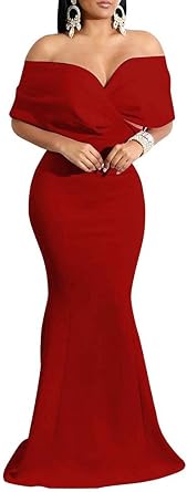 sexycherry Formal Dresses for Women Off The Shoulder Mermaid Evening Gowns