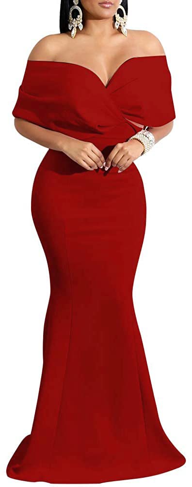 sexycherry Formal Dresses for Women Off The Shoulder Mermaid Evening Gowns